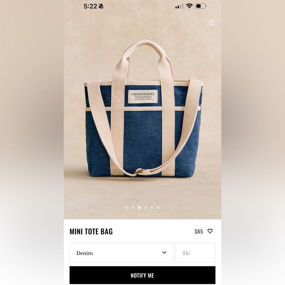 Sézane mini canvas bag